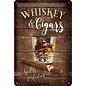 Whiskey & Cigars - Metalen Wandbord  20 cm x 30 cm