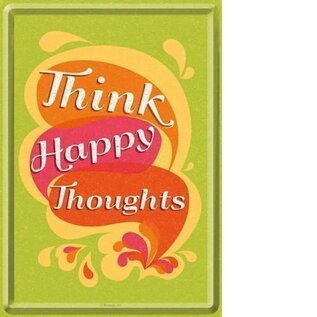 Think Happy Thoughts Metalen Postcard 10 x 14 cm