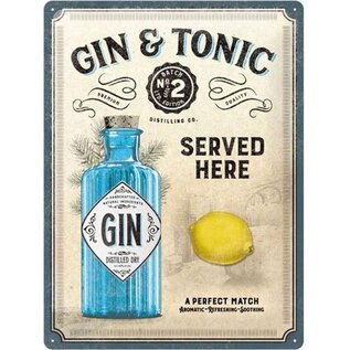 Metalen WandBord Gin Tonic 30x40 cm