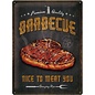 Barbecue Nice To Meat You - Metalen Wandbord 30 cm x 40 cm