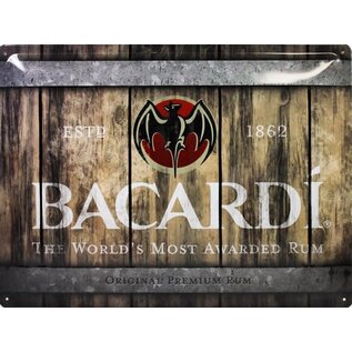 Bacardi - Metalen Wandbord 30 cm x 40 cm