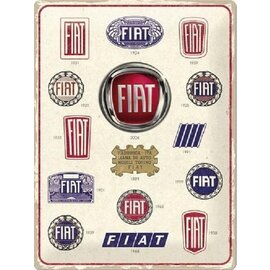 Fiat - Metalen Wandbord 30 cm x 40 cm