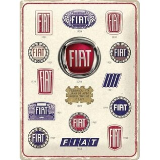 Fiat - Metalen Wandbord 30 cm x 40 cm