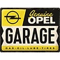 Opel Garage. Metalen wandbord in reliëf 30 x 40 cm