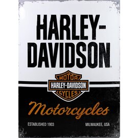 Wandbord - Harley Davidson Motorcycles - 30x40 cm