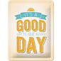 It's A Good Day Metalen wandbord in reliëf 15 x 20 cm