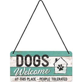 Metalen wandbord Hanging Dogs Welcome