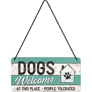 Metalen wandbord Hanging Dogs Welcome