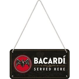 Wandbord - Bacardi Served Here (hanging Sign) 10x20cm