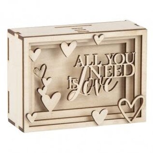 Houten 3D Geschenkbox "All You Need Is Love"