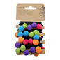 Pomponnetjes slinger multicolor, zwart lint, 1m