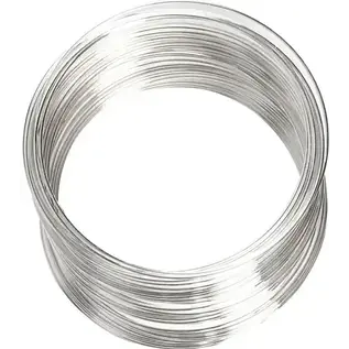 Memory Wire, dikte 0,8 mm, d: 6 cm, 1 stuk, verzilverd