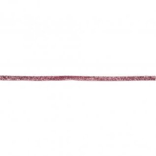 Velourslint metallic, Oudroze, 6mm, 4m
