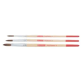 Aquarelpenselenset van 3 Rond - Pony/Polyester Maat: 4 - 6 - 8