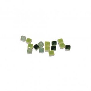 Mozaïek-Ceramica Nano, 3x3x2 mm, geglaceerd,3 kleuren, doos ca.300 st./7g, groen-tinten