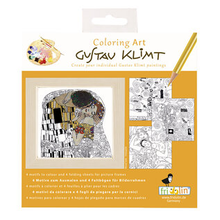 Coloring Art - Gustav Klimt - 4 Kleurplaten met kader