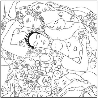 Coloring Art - Gustav Klimt - 4 Kleurplaten met kader