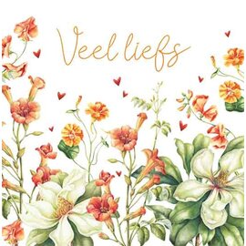 Wenskaart - Veel liefs - 120x122mm
