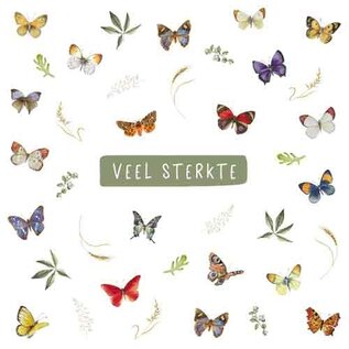 Wenskaart - Veel Sterkte - 140x140mm