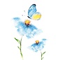 Wenskaart - Vlinder op bloem - 120x122mm