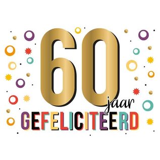 Wenskaart - Gefeliciteerd 60 jaar - 120x170mm