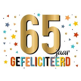 Wenskaart - Gefeliciteerd 65 jaar - 120x170mm