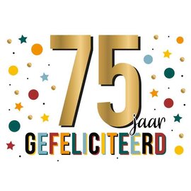 Wenskaart - Gefeliciteerd 75 jaar - 120x170mm