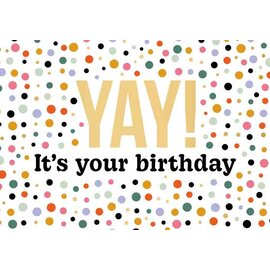 Wenskaart - YAY it's your Birthday- 120x170mm