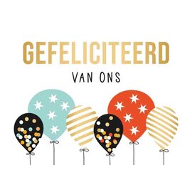 Wenskaart - GEFELICITEERD van ons - 120x170mm