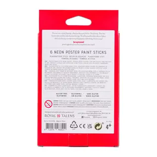 Plakkaatverf sticks set Neon | 6 kleuren