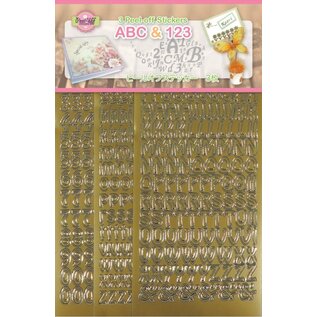 Gold Set 1 ABC & 123 Peel Off Stickers