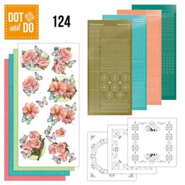 Dot and Do nr.124 roze bloemen en vlinders