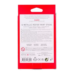 Plakkaatverf sticks set Metallic | 6 kleuren