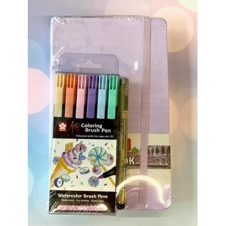 Schetsboek Pastel Violet 13 x 21 cm 140 g 80 Vellen + Watercolor Bruch Pen set