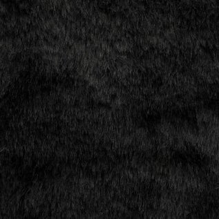Rol met zwarte stof "Konijnenvacht" 30 cm x 1 m