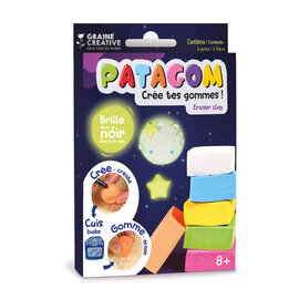 Patagom - Maak je eigen gom - 6 x 25g - Glow in the dark