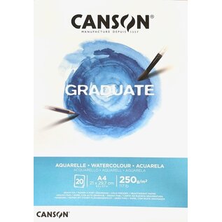 CANSON Aquarellepapier Graduate A4 250g/m² 20 vellen