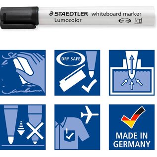 STAEDTLER Lumocolor whiteboard marker met ronde punt - Zwart