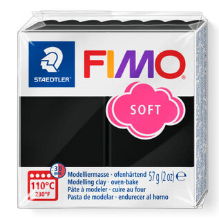 FIMO Soft boetseerklei 57g  zwart