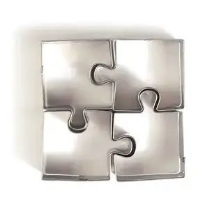3 metalen - Puzzel stukjes - uitsteekvormpjes