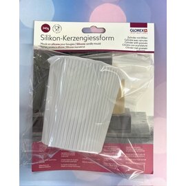 Siliconen kaarsengietvorm cilinder met groeven 12x6x3,7cm