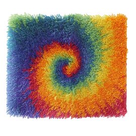 WonderArt – Latch Hook Rug Kit 12 x 12 Shaggy – Small Tie Dye