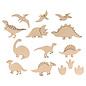 Set van 20 houten silhouetten uit de Dinos & Co collectie, om te decoreren en te personaliseren!
