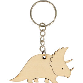 Houten sleutelhanger TRICERATOPS - DINO -