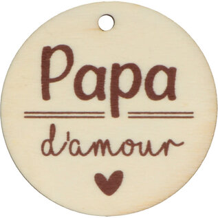 2 Silhouettes en bois Rond Papa Maman d'amour