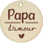 2 Silhouettes en bois Rond Papa Maman d'amour