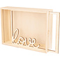 Houten kader 3D - Love - 20 cm x 15 cm x 5 cm