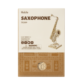 3D Houten Puzzel Muziekinstrument Saxophone,  8,5x7x23cm