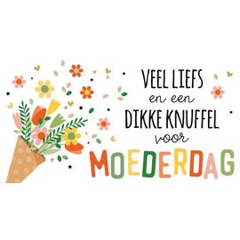 Wenskaart Moederdag - Veel liefs en een Dikke knuffel voor Moederdag