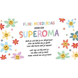 Wenskaart Moederdag - Fijne Moederdag voor een SUPEROMA